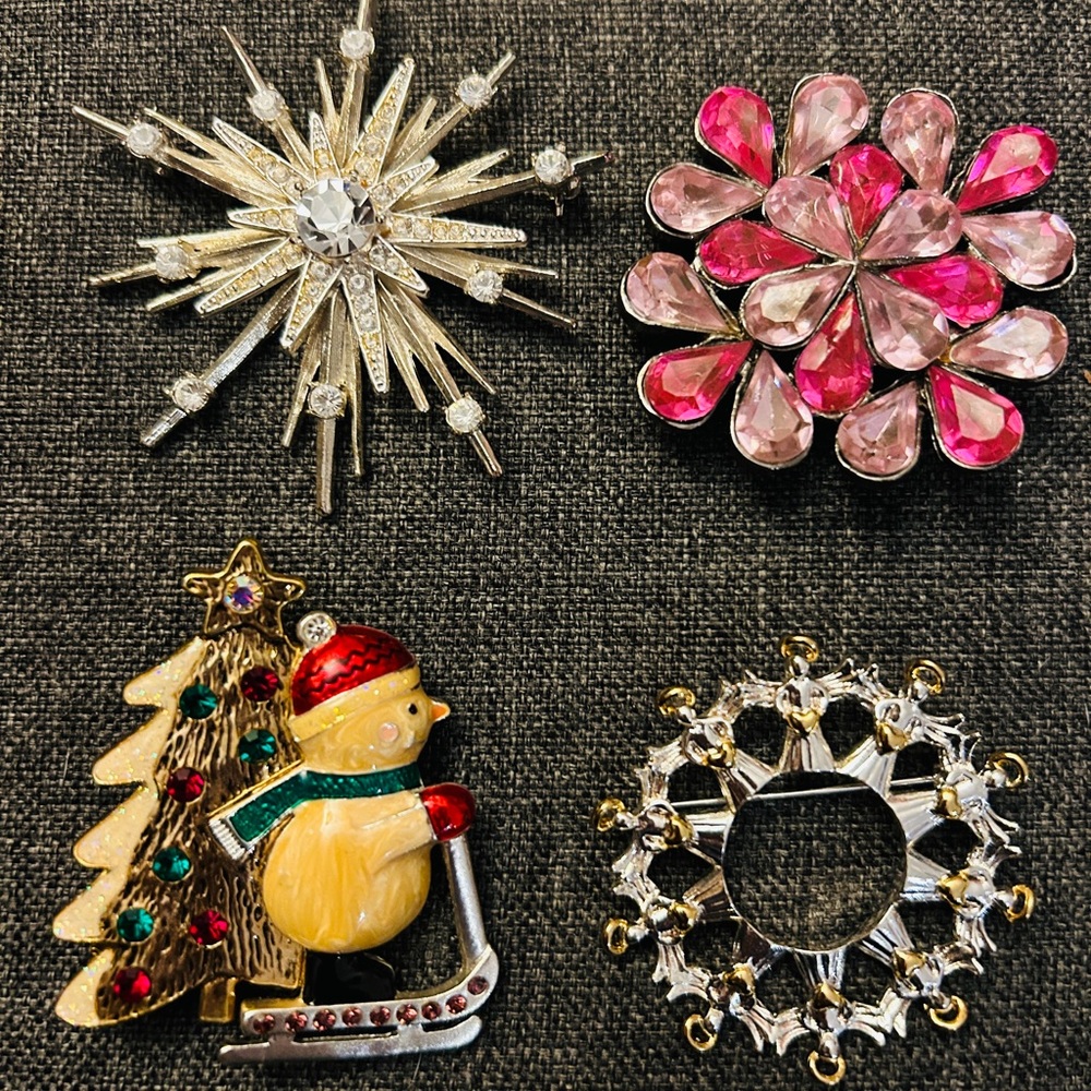 Lot of 4 Festive Holiday Pins